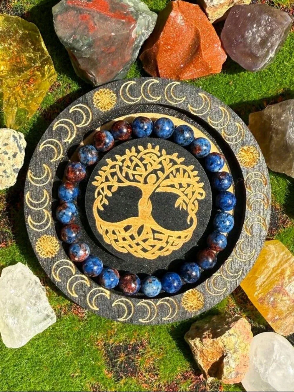1pc Bohemian Lapis Lazuli Beaded Bracelet For Men, Daily Wear, Luck, Harmony,